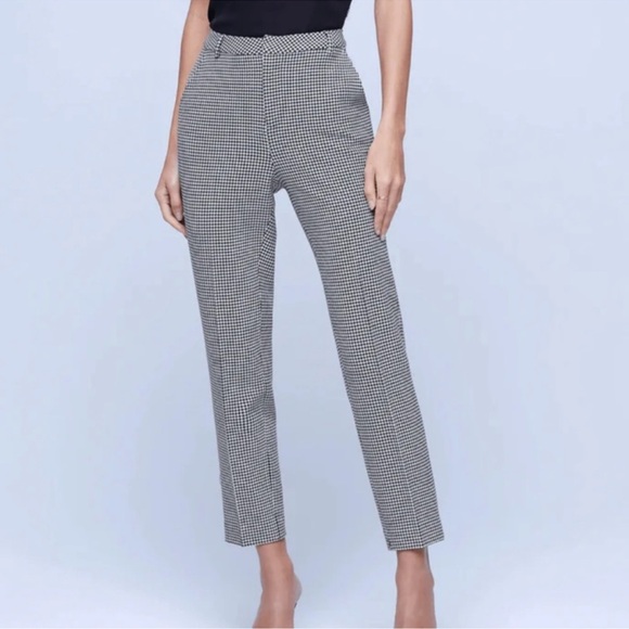 L’AGENCE Logan Trouser Black and White Houndstooth - Picture 1 of 10